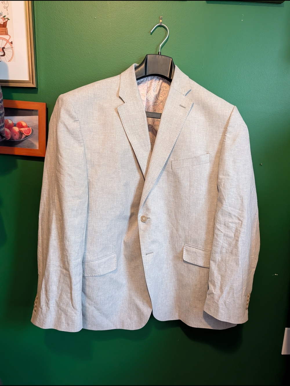 Joseph Abboud Light Gray Linen-Blend Men's Blazer